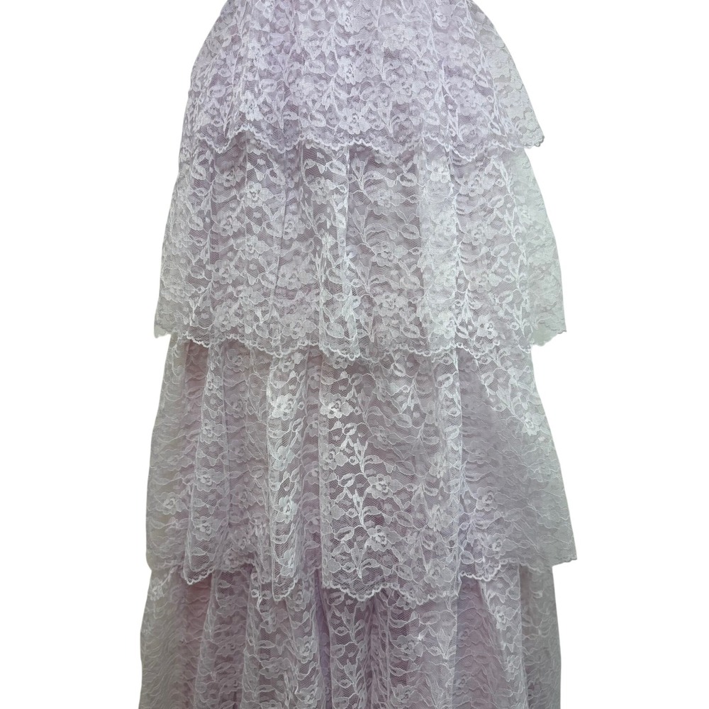 Vintage ILGWU Pink Lace Prairie Dress Made USA Coquette Fairycore Cottage 5 - Picture 5 of 16